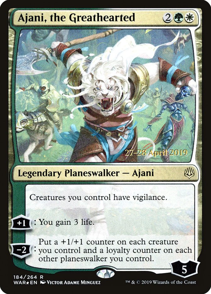 Ajani, the Greathearted  [War of the Spark Prerelease Promos] | Grognard Games