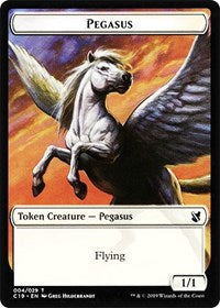 Pegasus // Human Double-sided Token [Commander 2019 Tokens] | Grognard Games