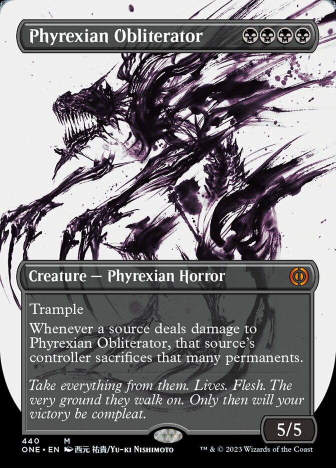 Phyrexian Obliterator (Borderless Ichor Step-and-Compleat Foil) [Phyrexia: All Will Be One] | Grognard Games