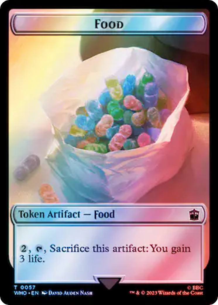 Alien Angel // Food (0057) Double-Sided Token (Surge Foil) [Doctor Who Tokens] | Grognard Games