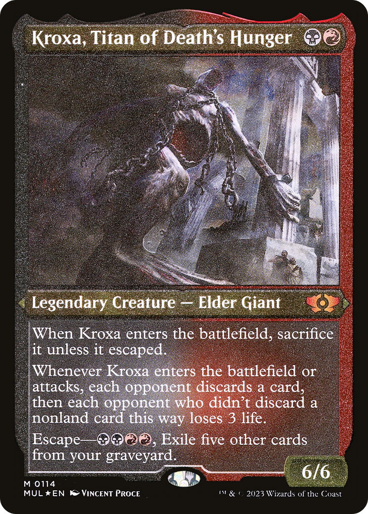 Kroxa, Titan of Death's Hunger (Foil Etched) [Multiverse Legends] | Grognard Games