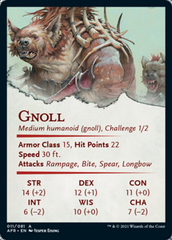 Gnoll Art Card (Gold-Stamped Signature) [Dungeons & Dragons: Adventures in the Forgotten Realms Art Series] | Grognard Games