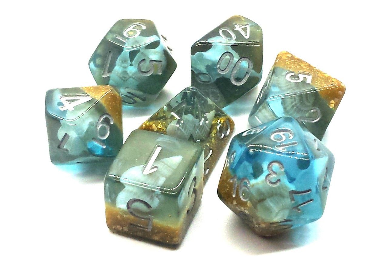 Old School Dice and Accessories Infused Dice - Beach Party Sunken Treasure | Grognard Games