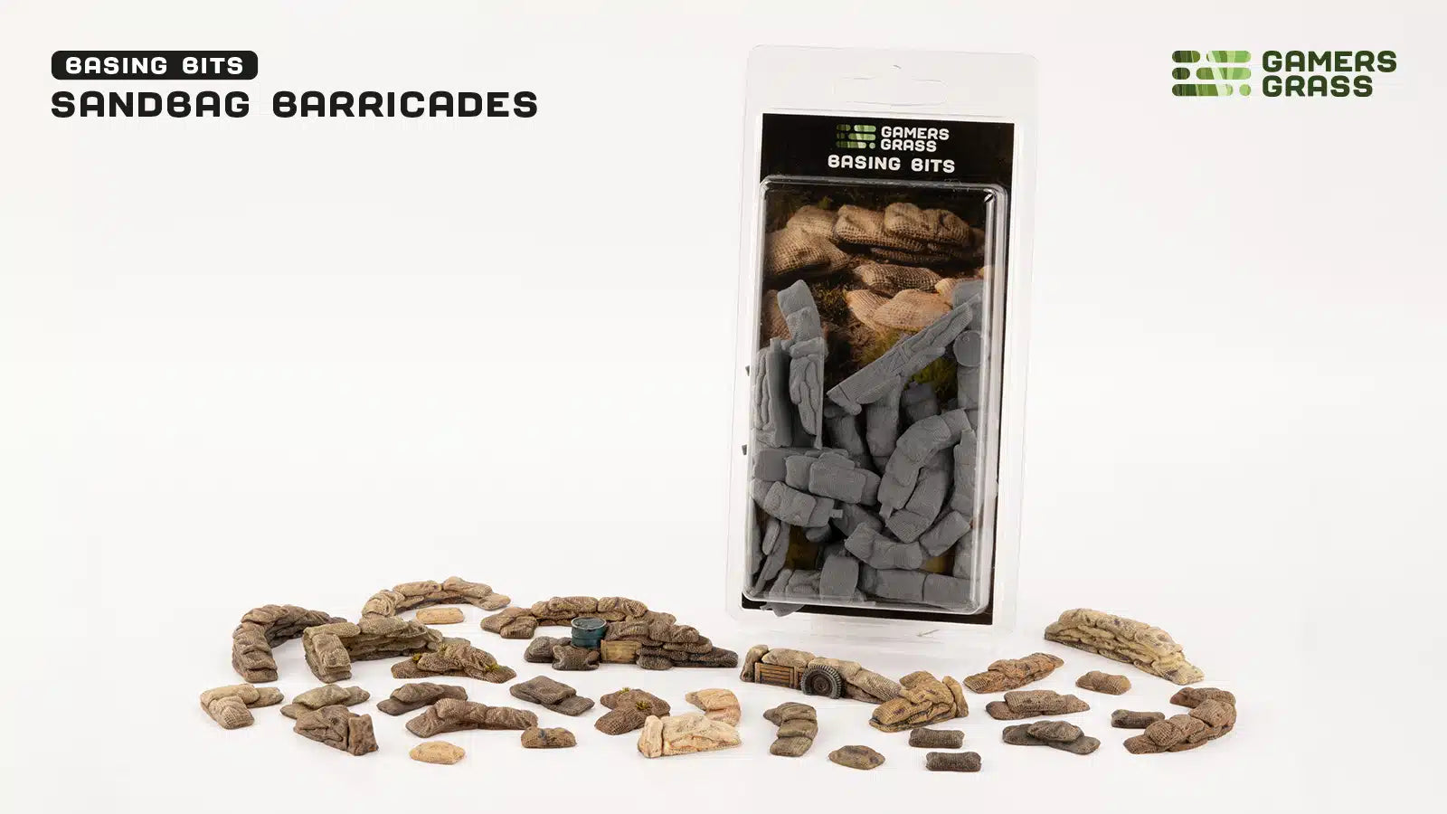 Gamers Grass Basing Bits: Sandbag barricades | Grognard Games