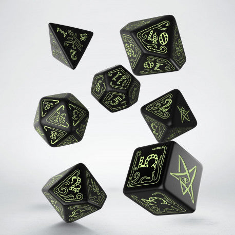 Call of Cthulhu Dice Set - Black and Glow in the Dark | Grognard Games