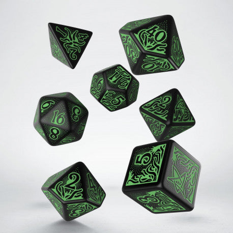 Call of Cthulhu 7th Edition Dice Set - Black and Green | Grognard Games