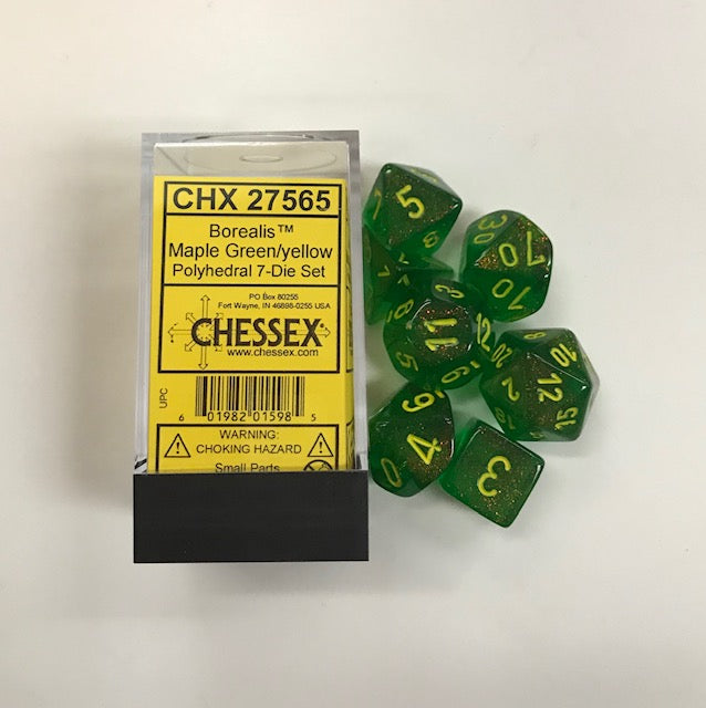 CHX27565 Borealis Maple Green/Yellow - 7 Die Set | Grognard Games