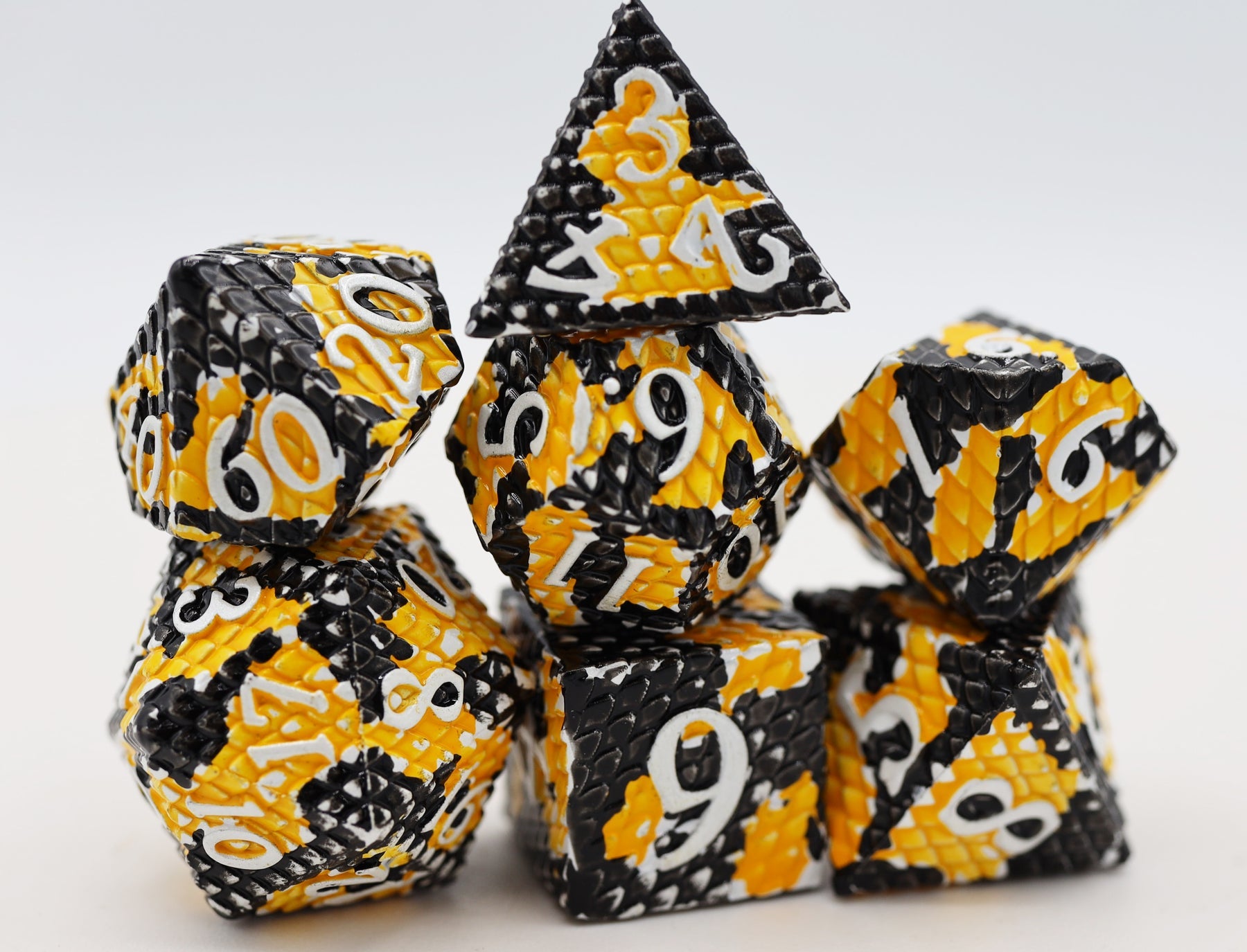 Foam Brain Games BUMBLEBEE DRAGON SCALE RPG METAL DICE SET | Grognard Games