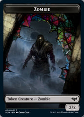 Zombie (008) // Zombie (005) Double-sided Token [Innistrad: Crimson Vow Tokens] | Grognard Games