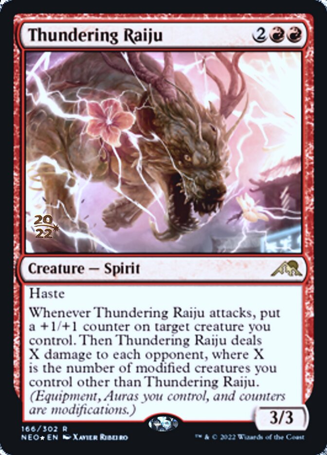 Thundering Raiju [Kamigawa: Neon Dynasty Prerelease Promos] | Grognard Games