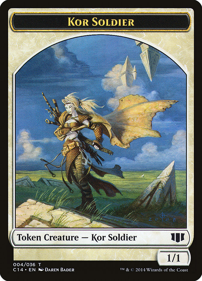 Kor Soldier // Pegasus Double-sided Token [Commander 2014 Tokens] | Grognard Games