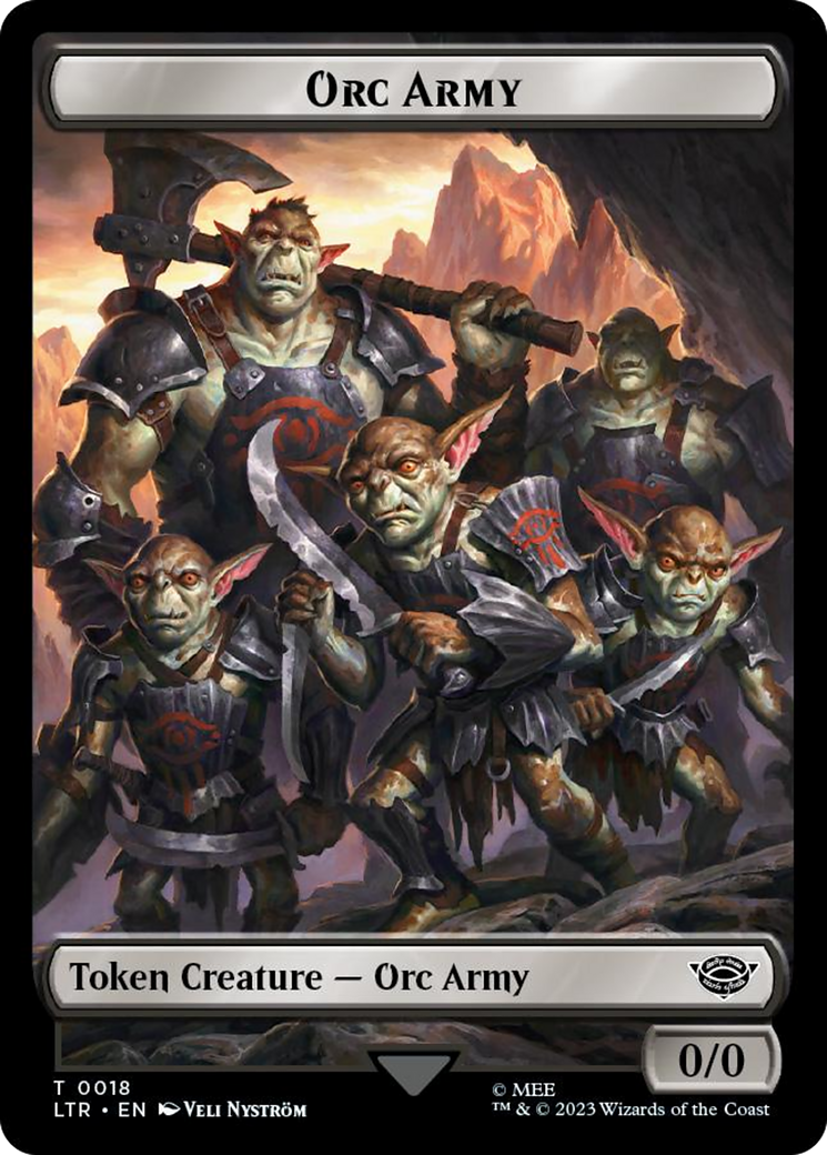 Orc Army (0018) // Food (0024) Double-Sided Token (Surge Foil) [The Lord of the Rings: Tales of Middle-Earth Tokens] | Grognard Games