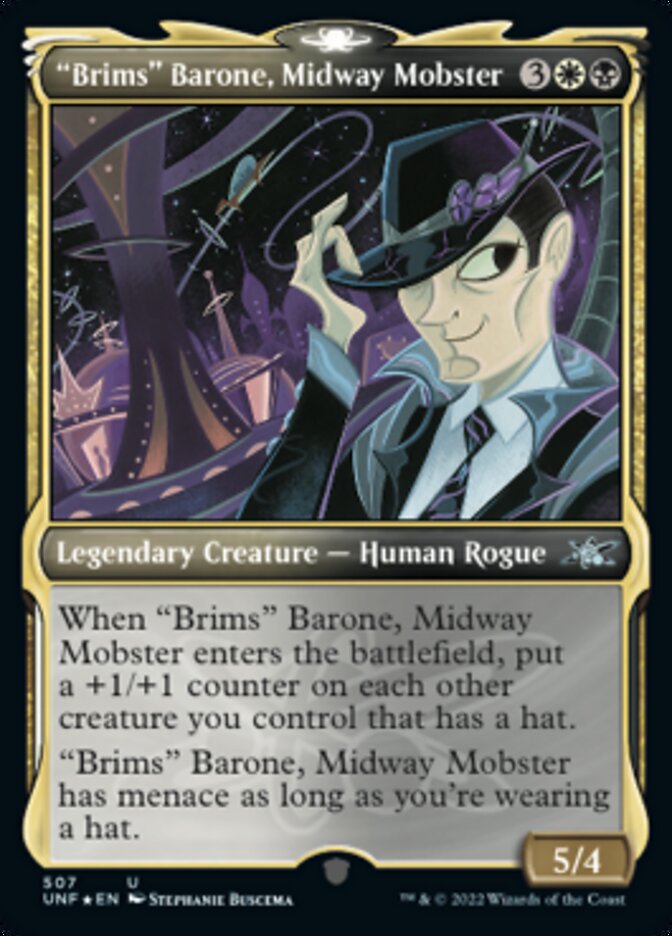 "Brims" Barone, Midway Mobster (Showcase) (Galaxy Foil) [Unfinity] | Grognard Games