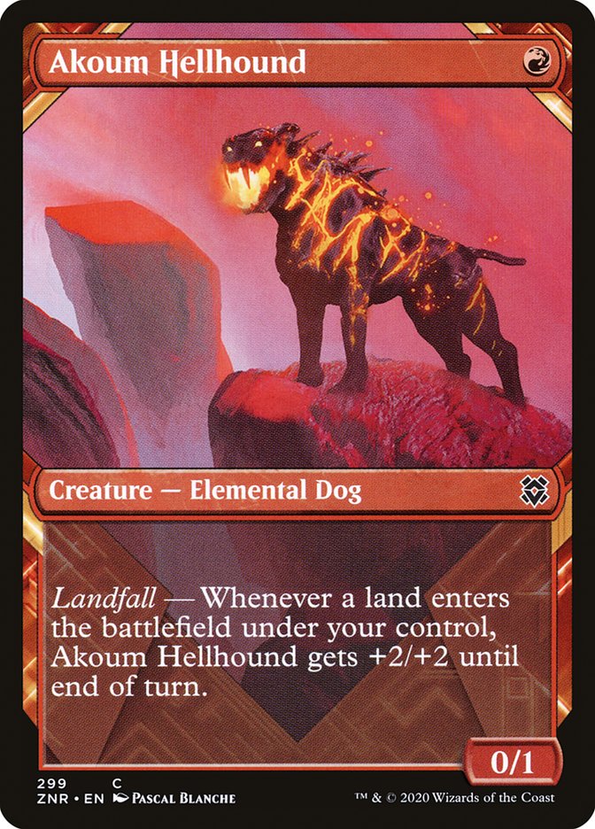 Akoum Hellhound (Showcase) [Zendikar Rising] | Grognard Games