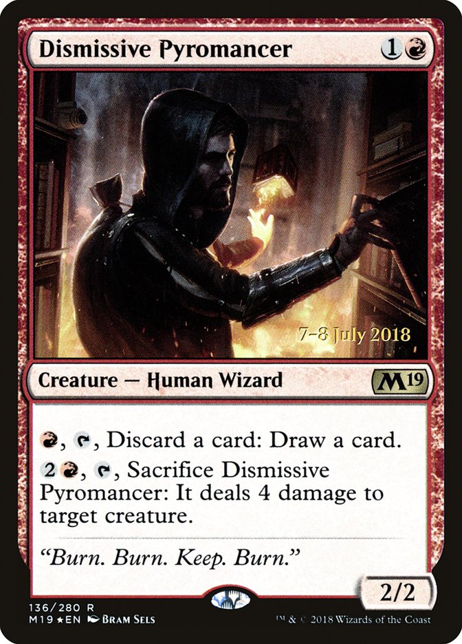 Dismissive Pyromancer  [Core Set 2019 Prerelease Promos] | Grognard Games