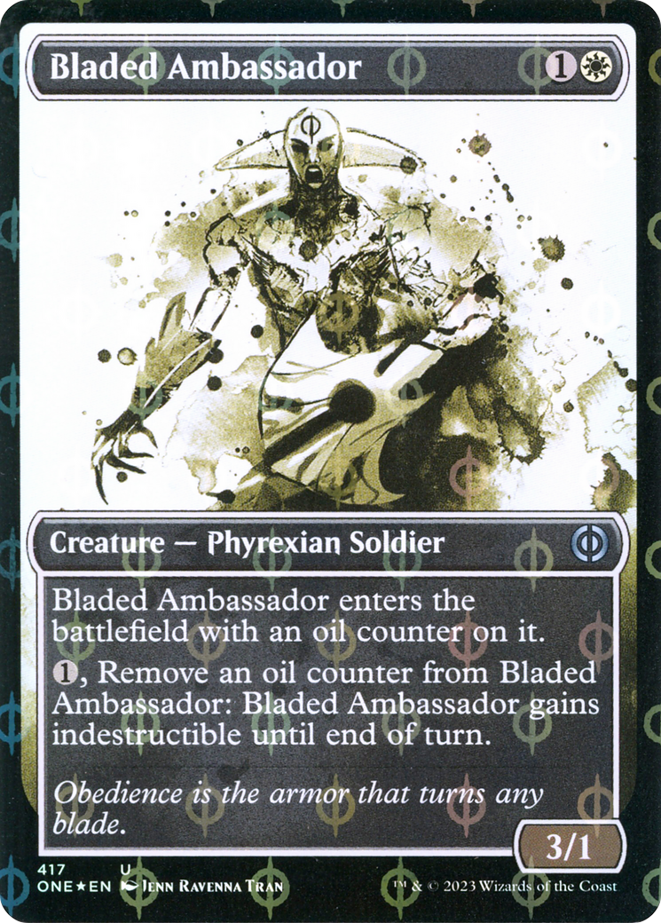 Bladed Ambassador (Showcase Ichor Step-and-Compleat Foil) [Phyrexia: All Will Be One] | Grognard Games