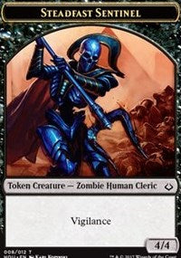 Steadfast Sentinel // Zombie Double-sided Token [Hour of Devastation Tokens] | Grognard Games