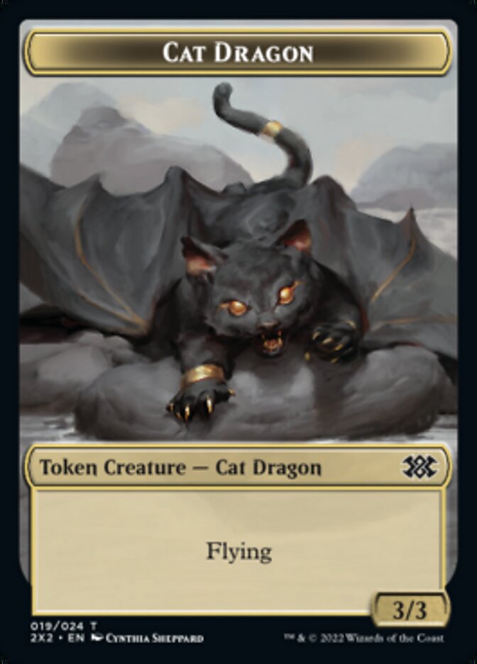 Cat Dragon // Vampire Double-sided Token [Double Masters 2022 Tokens] | Grognard Games