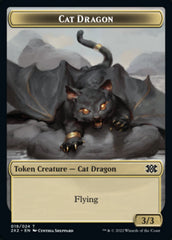 Cat Dragon // Spirit Double-sided Token [Double Masters 2022 Tokens] | Grognard Games