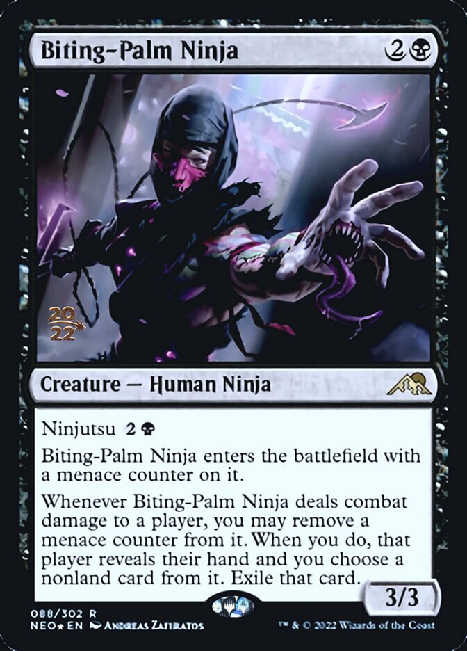 Biting-Palm Ninja [Kamigawa: Neon Dynasty Prerelease Promos] | Grognard Games