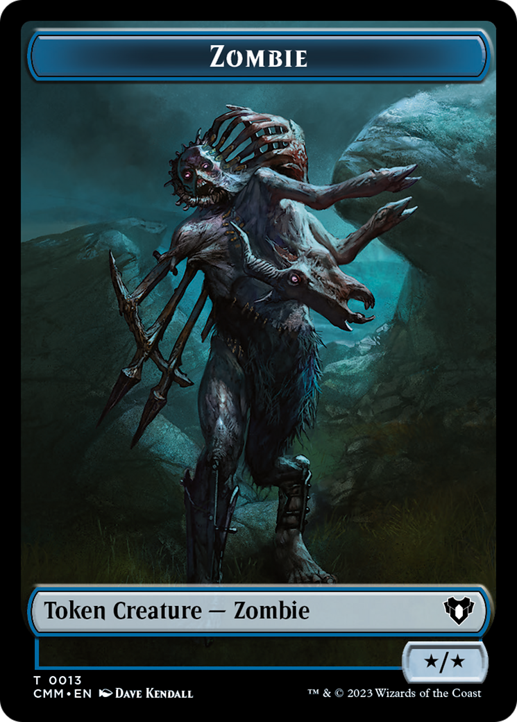 Spirit (0039) // Zombie (0013) Double-Sided Token [Commander Masters Tokens] | Grognard Games
