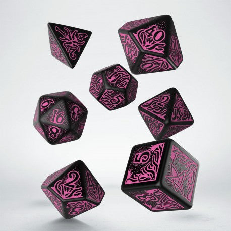 Q Workshop Call of Cthulu Dice Set Black/Magenta | Grognard Games