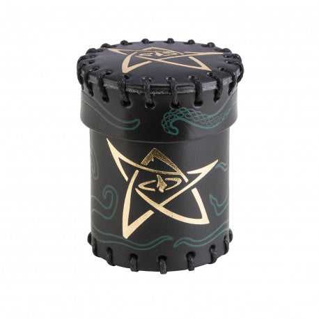 Call of Cthulhu Black & green-golden Leather Dice Cup | Grognard Games