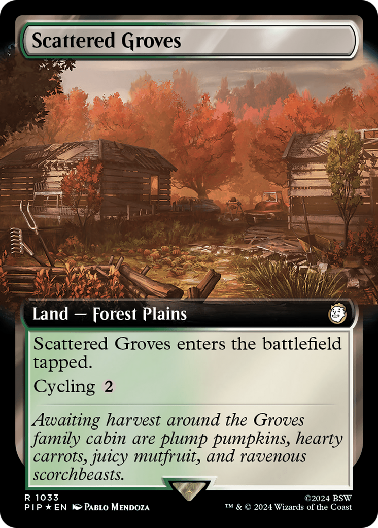 Scattered Groves (Extended Art) (Surge Foil) [Fallout] | Grognard Games