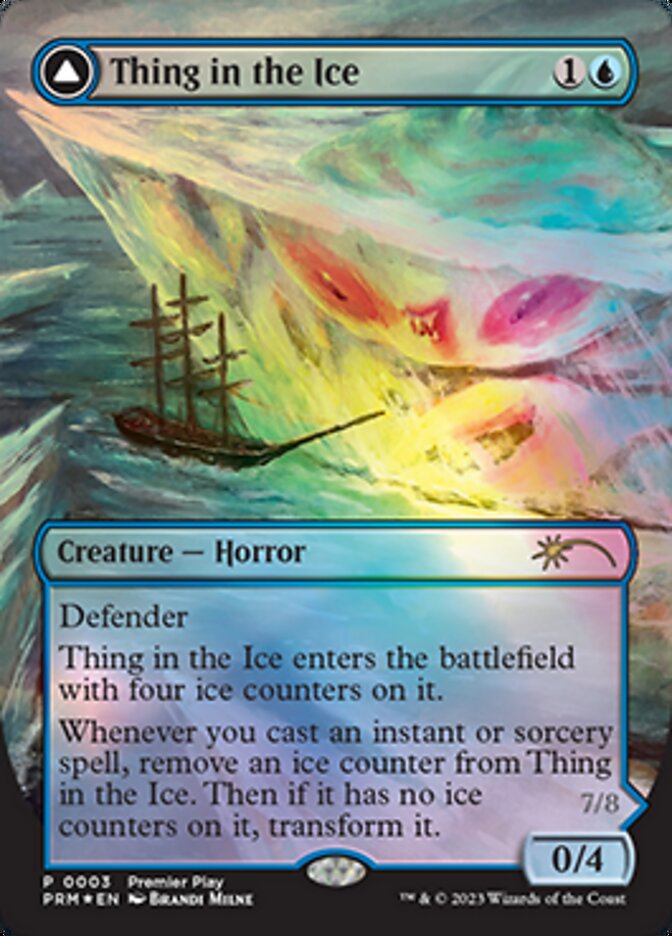 Thing in the Ice // Awoken Horror (Borderless Alternate Art) [Regional Championship Qualifiers 2023] | Grognard Games