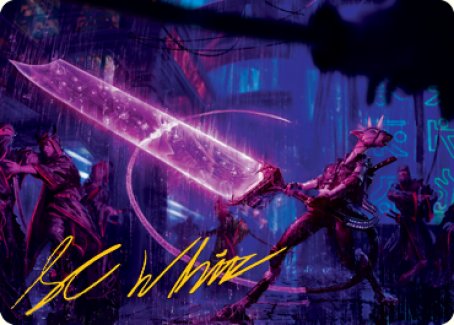 Enormous Energy Blade Art Card (Gold-Stamped Signature) [Kamigawa: Neon Dynasty Art Series] | Grognard Games