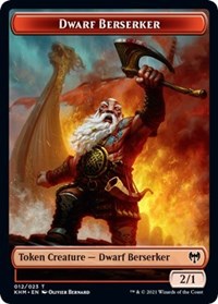 Dwarf Berserker // Emblem - Tyvar Kell Double-sided Token [Kaldheim Tokens] | Grognard Games
