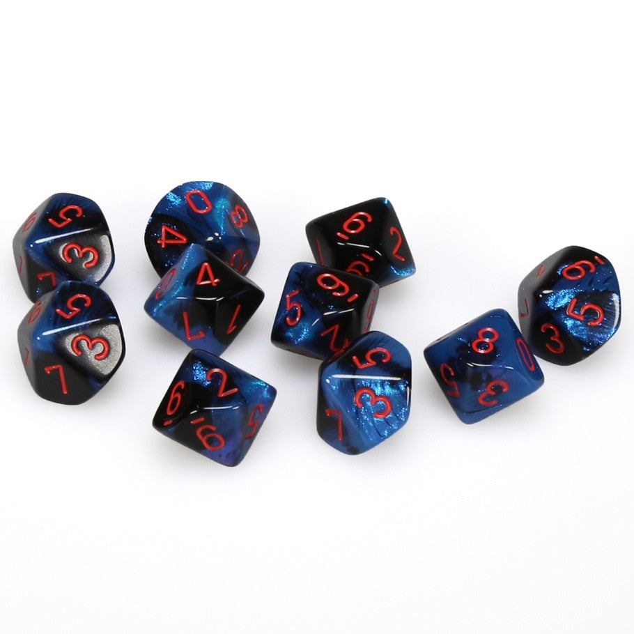 CHX26258 10 D10 Gemini Black-Starlight/red | Grognard Games