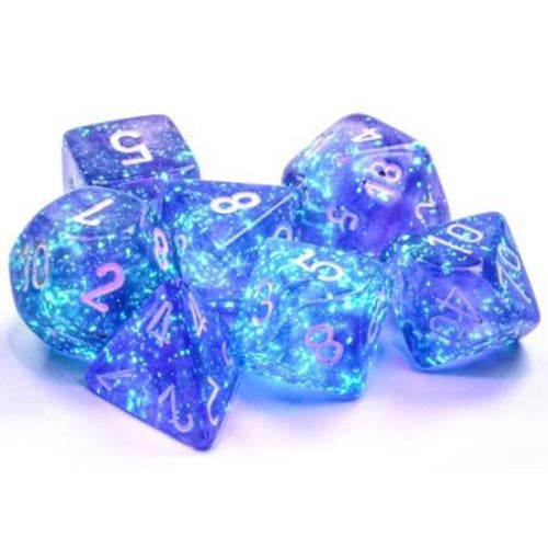 CHX27577 Borealis Purple/White 7 Die set | Grognard Games