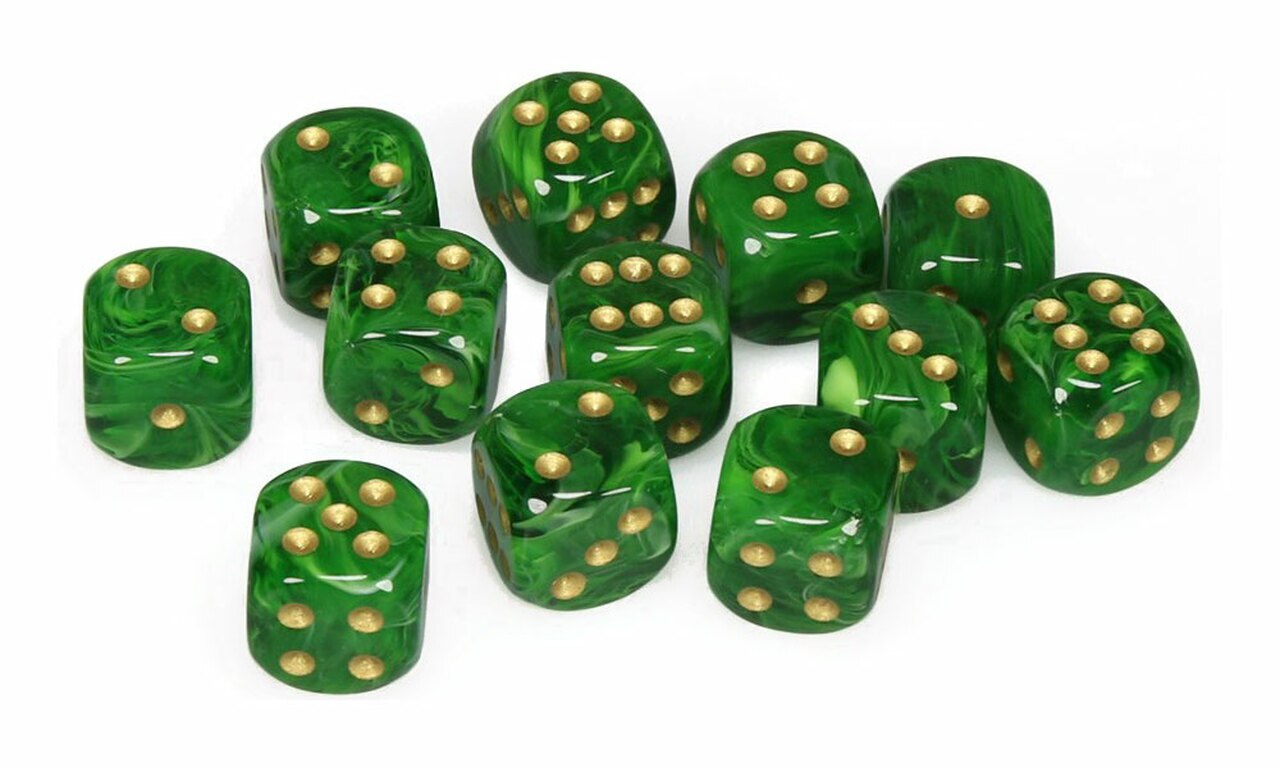 CHX27635 Chessex Vortex Green/Gold | Grognard Games