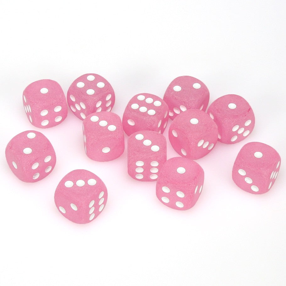 CHX27664 Frosted Pink/white 12 D6 set | Grognard Games