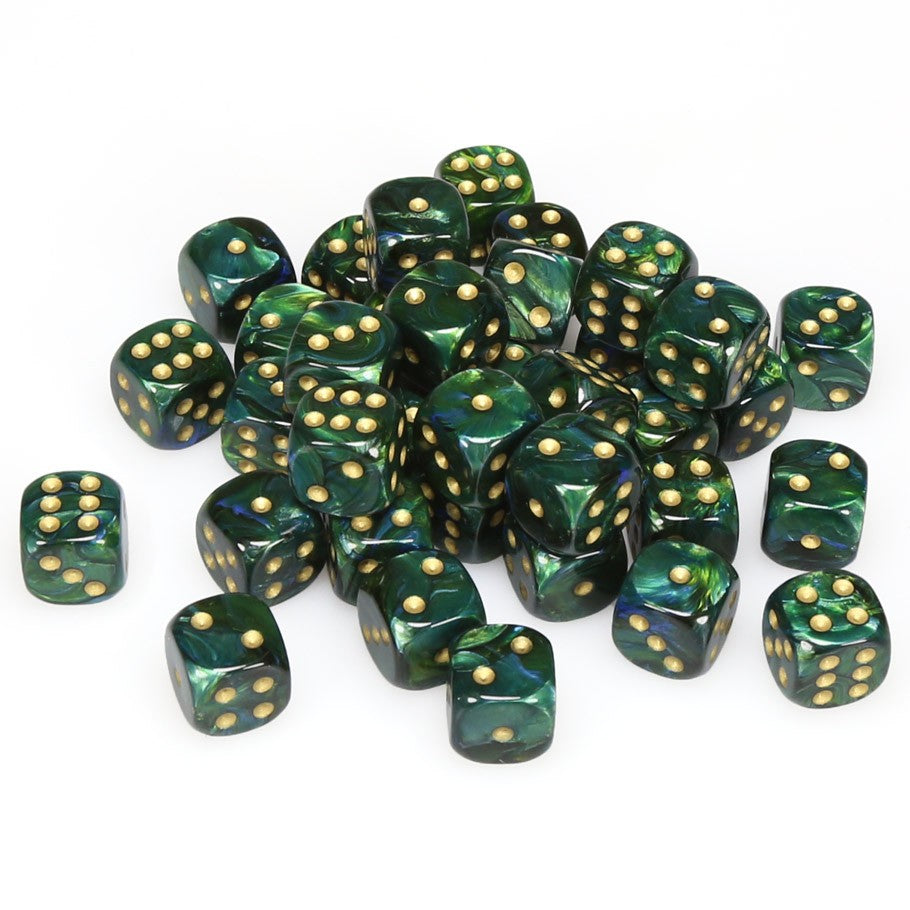 CHX27815 Scarab Jade/gold 36 D6 Set | Grognard Games