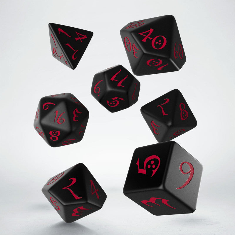 Q Workshop Classic RPG Dice Set - Black and Red | Grognard Games