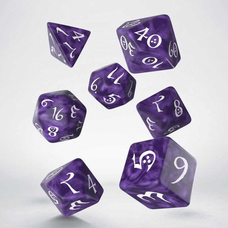 Q Workshop Classic RPG Dice Set - Lavender and White | Grognard Games