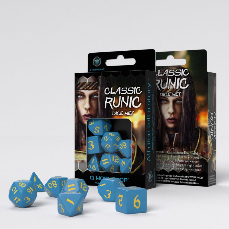 Classic Runic Dice Set (Blue & Yellow) | Grognard Games