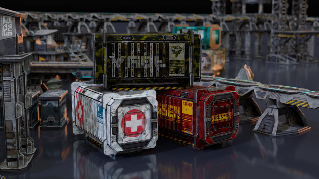 TinkerTurf Cargo Containers 1 Add-On - Neutral Theme | Grognard Games