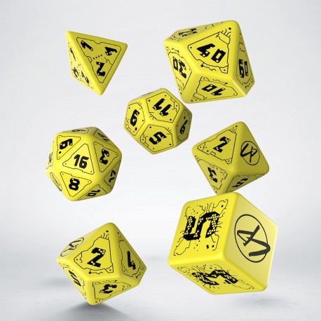 Q Workshop Cyberpunk Red RPG Dice Set - Yellow and Black | Grognard Games