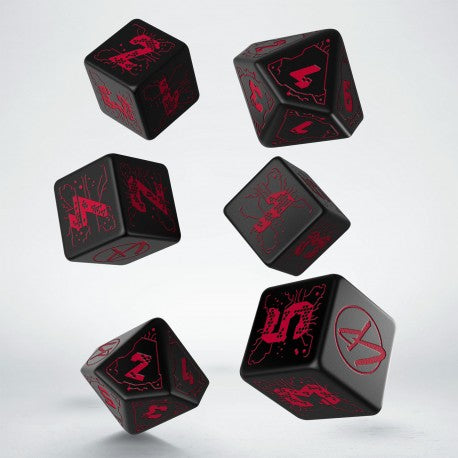 Cyberpunk Essential Dice Set - Black and Red | Grognard Games