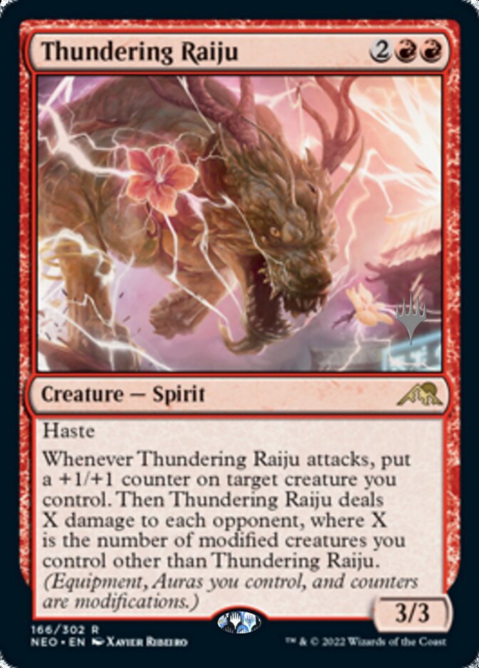 Thundering Raiju (Promo Pack) [Kamigawa: Neon Dynasty Promos] | Grognard Games