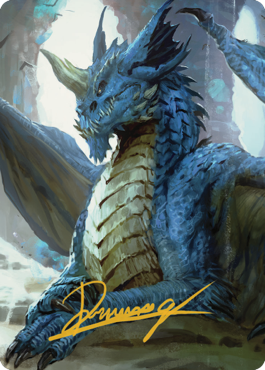 Young Blue Dragon Art Card (Gold-Stamped Signature) [Commander Legends: Battle for Baldur's Gate Art Series] | Grognard Games