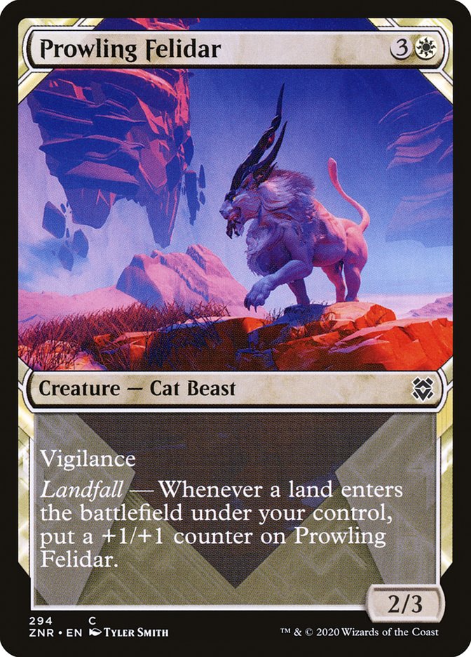 Prowling Felidar (Showcase) [Zendikar Rising] | Grognard Games