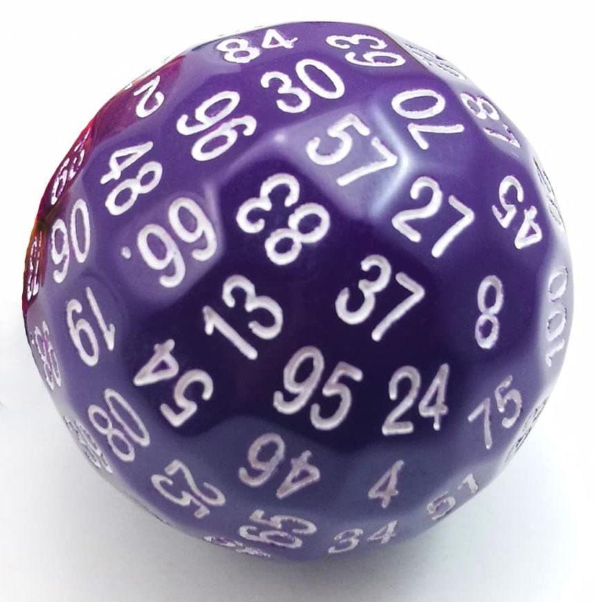 100 SIDED DIE - PURPLE D100 | Grognard Games