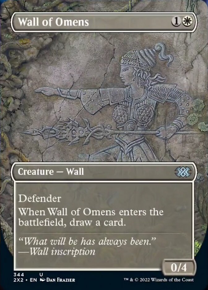 Wall of Omens (Borderless Alternate Art) [Double Masters 2022] | Grognard Games
