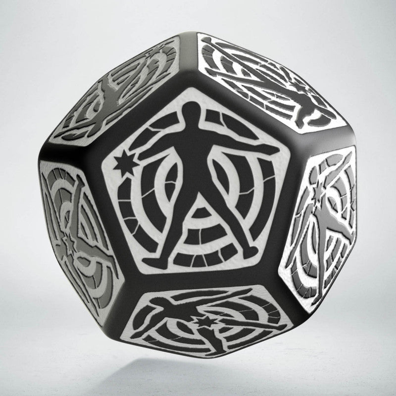 Q Workshop D12 Hit Location Dice - Black and White | Grognard Games