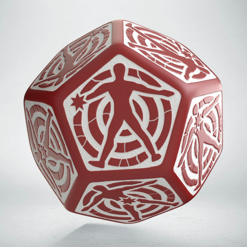 Q Workshop D12 Hit Location Dice - Red and White | Grognard Games