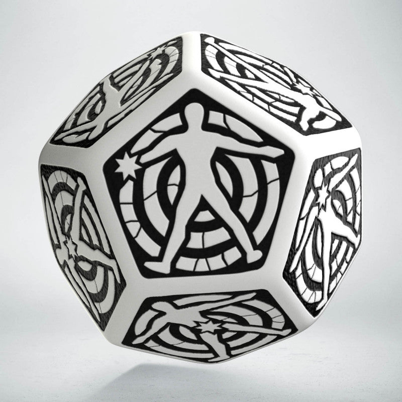 Q Workshop D12 Hit Location Dice - White and Black | Grognard Games